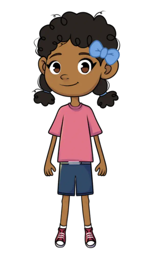 Girl Dark Pigtails