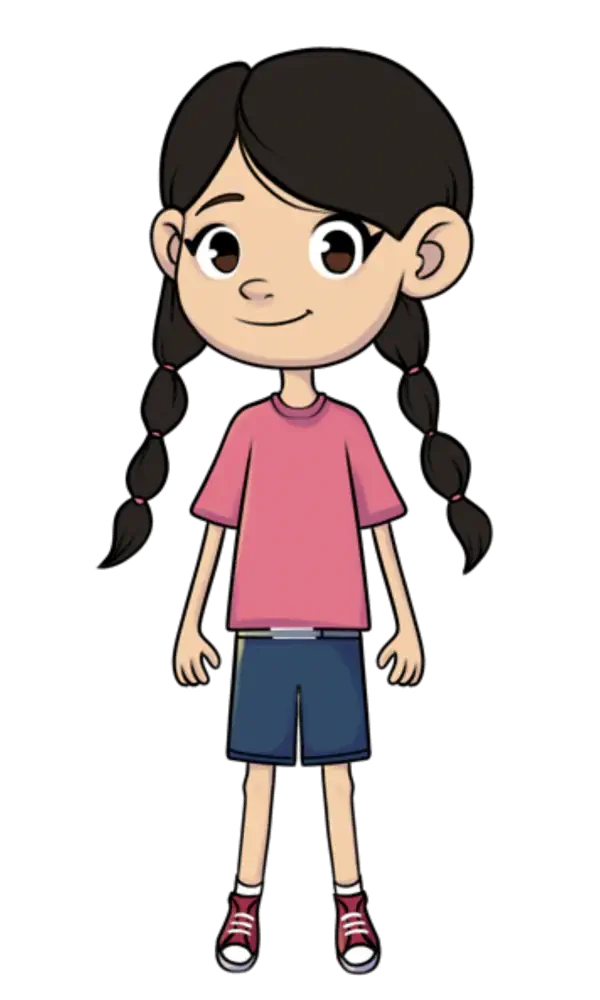 Girl Light Pigtails